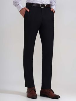 Wyre - Black Solid Slim Fit Formal Trouser
