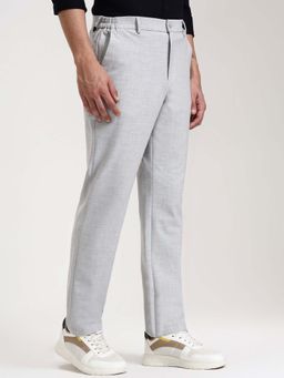 JadeBlue - Light Grey Checked Casual Trousers