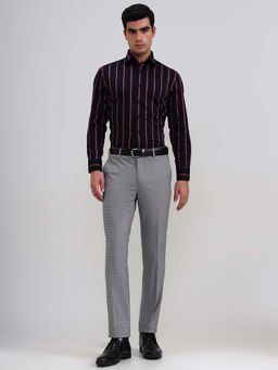 JadeBlue - Grey Slim Fit Formal Trousers