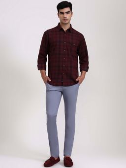 Greenfibre - Light Blue Cotton Stretch Casual Trouser