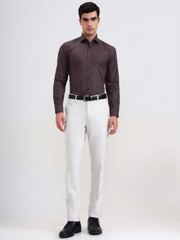 JadeBlue - Light Grey Slim Fit Formal Trousers