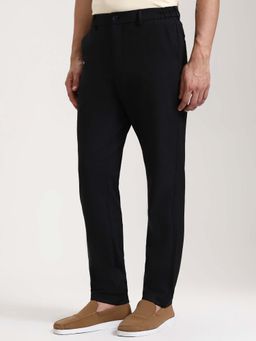 JadeBlue - Black Slim Fit Casual Trousers