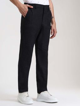 JadeBlue - Black Cotton Stretch Casual Trouser