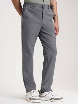 JadeBlue - Dark Grey Checked Casual Trousers