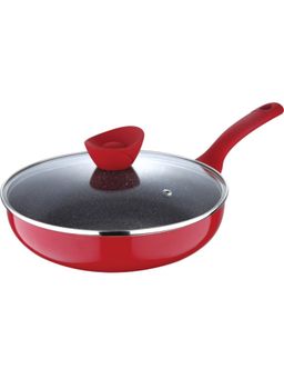 Bergner - Bellini Plus Press Alluminium Non Stick Deep Frypan With Lid, 22 Cm, Induction Base, Red (1)
