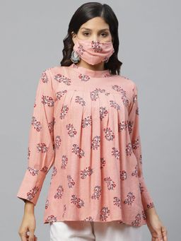 Libas - Pink Rayon Printed Tunic