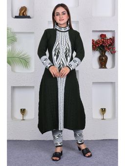 KNITZY - Woollen Kurta with Chudidar - Black