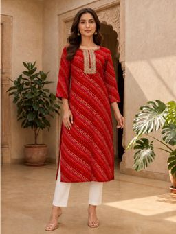 Autumnlane - Medha Tango printed work Kurti - Orange
