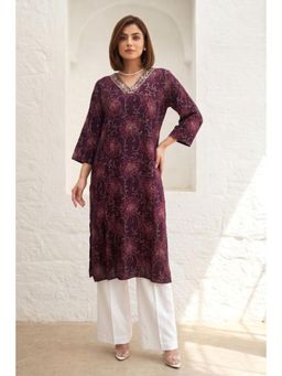 Autumnlane - Varisha Plum Printed Kurti - Purple
