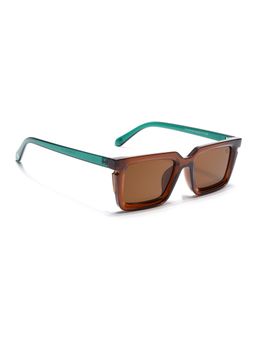 Eyejack - Unisex UV Protected Rectangle Brown Lens Sunglasses - ZN3908CL2168 (52)