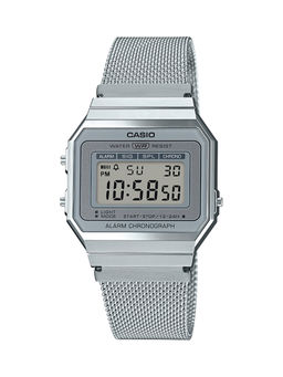 Casio - Vintage A700WM-7ADF Silver Digital Dial Silver Stainless Steel Mesh Band D170