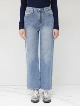 Cider - Petite Women Regular Straight-Leg Jeans Baby Blue