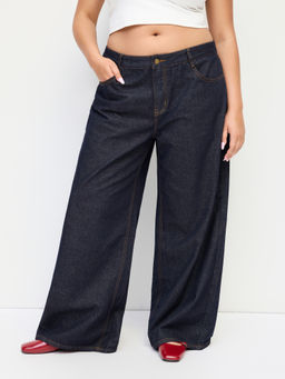 Cider - Curve & Plus Women Low-Rise Baggy Wide-Leg Jeans Indigo