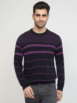 Raymond - Men Purple Acrylic Blend Regular Fit Sweater