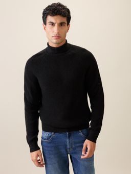 Raymond - Men Black Acrylic Blend Regular Fit Sweater