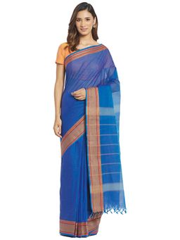 Fabindia - FabBasics Blue Cotton Woven Sari