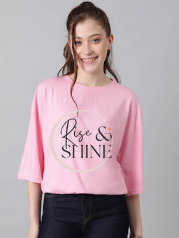 KOTTY - Women's Cameo Pink Printed T-shirt