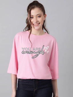 KOTTY - Women's Pink Lily Printed T-shirt