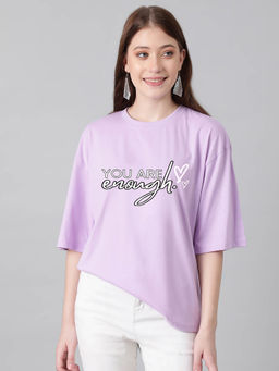 KOTTY - Women's Lavender Princess Printed T-shirt