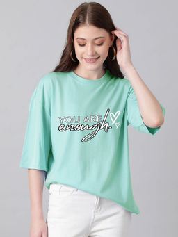 KOTTY - Women's Bella Green Printed T-shirt