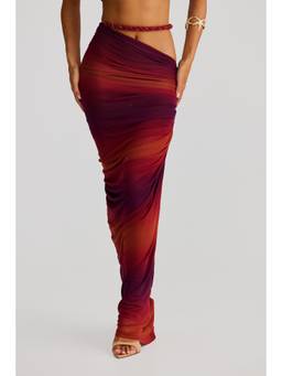 Bee Boe - Red Coastal Charm Sunset Ombre Skirt