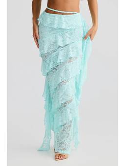 Bee Boe - Aqua Siren Sky Blue Lace Skirt