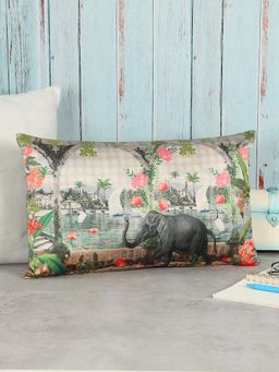 India Circus by Krsnaa Mehta - Frolic Mist Blended Taf Silk Cushion Cover