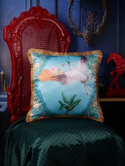 THE WHITE INK DECOR - Satin Tropical Print Cushion Protector (16x16 Inches)
