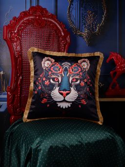 THE WHITE INK DECOR - Satin Animal Print Cushion Cover Premium (16x16 Inches)