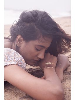 ALOKKI - Sterling Silver with Gold Plated Boho Dream Open Feather Bracelet