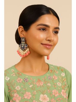 Aatmana - Gold Plated Multi-Color Kundan Meenakari Drop Earrings