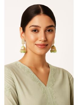 Aatmana - Gold Plated Kundan Studded Jhumka Earrings