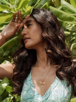 ALOKKI - Sterling Silver with Gold Plated Boho Dream Dragonfly Pendant Necklace