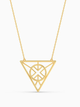 ALOKKI - Sterling Silver with Gold Plated Boho Dream Floating Triangle Pendant Necklace