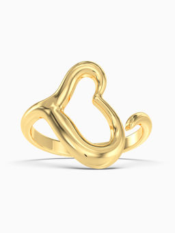 ALOKKI - Sterling Silver with Gold Plated Open Heart Ring