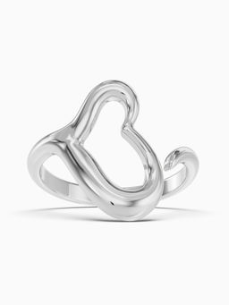 ALOKKI - Sterling Silver Plated Open Heart Ring