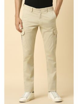 Allen Solly - Men Beige Slim Fit Solid Cargo
