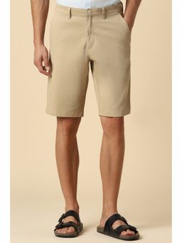 Allen Solly - Men Beige Solid Slim Fit Shorts