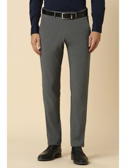 Allen Solly - Men Grey Slim Fit Solid Formal Trousers