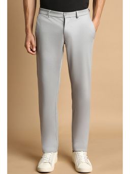 Allen Solly - Men Grey Slim Fit Solid Casual Trousers