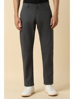 Allen Solly - Men Grey Slim Fit Textured Casual Trousers
