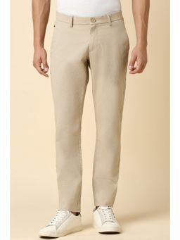 Allen Solly - Men Khaki Slim Fit Solid Casual Trousers