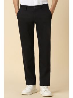 Allen Solly - Men Black Slim Fit Solid Casual Trousers