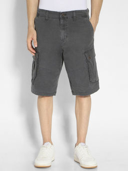 American Eagle - Men Grey Flex 12 Inches Lived In Longer Length Cargo Shorts