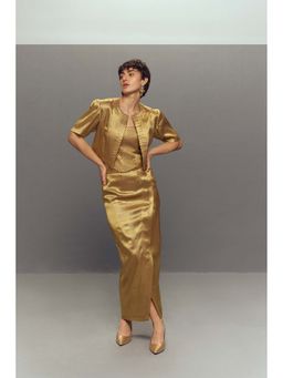 Zaitra - Gold Crop Jacket