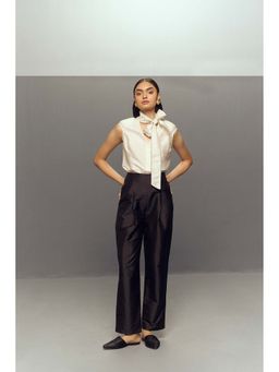 Zaitra - White Bow Top with Pant (Set of 2)