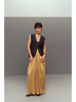 Zaitra - Black Cleopatra Bustier and Waistcoat with Skirt (Set of 3)