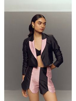Zaitra - Black Bubble-Gum Shorts with Jacket (Set of 2)