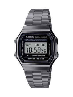 Casio - Vintage A168WGG-1ADF Black Digital Dial Black Stainless Steel Band D181