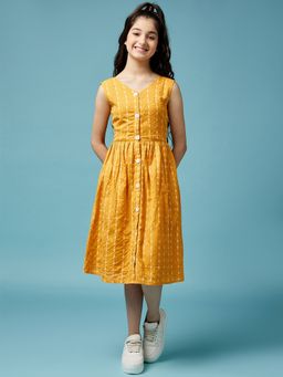 PSPeaches - Dobby Dress Mustard